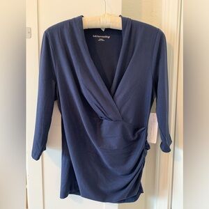 Soft Surroundings Alondra navy knit top